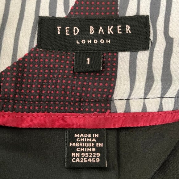 Ted Baker London Wool + Polyester Blend Lined Pencil Skirt Black Size 1 or 4US - Picture 10 of 14